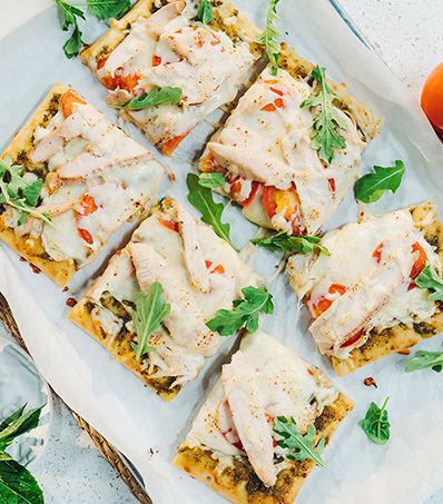 Turkey and Walnut Pesto Flatbread