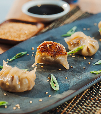 Beef Gyoza with Sweet Soy Sauce