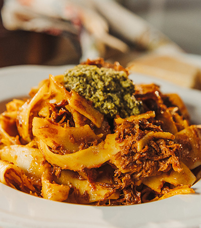 Short Rib Ragu on pasta